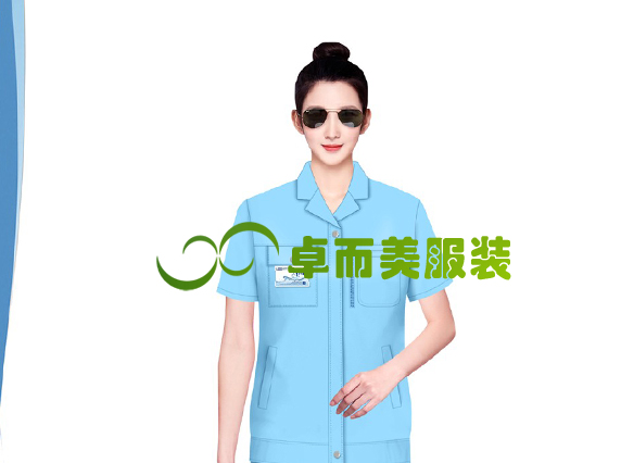 淺藍色女裝工程服夏裝設計大圖